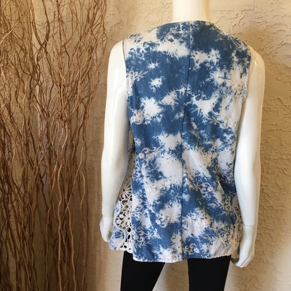Chico’s • Tie-dye Boho lace vest | Sz M - Picture 4 of 12